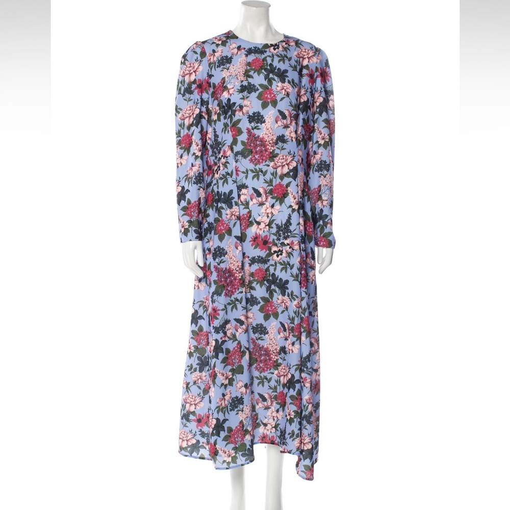 PEARL BY LELA ROSE Floral Crepe Midi Dress